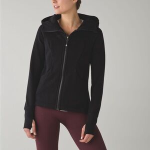 Lululemon Pleat To Street Hoodie Zip Jacket Pleated Back Jacket Black Sz 2